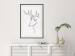 Poster Thoughtful Deer - black line art of a deer on a solid light background 130737 additionalThumb 24