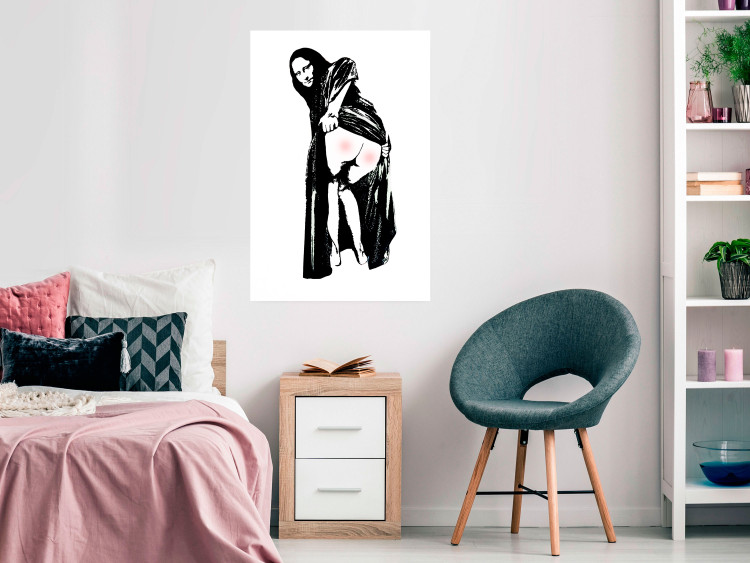 Poster Painful Sitting - black and white woman showing sore buttocks 132437 additionalImage 17
