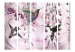 Room Divider Screen Flying hummingbirds (pink) II (5-piece) - colorful birds amidst nature 132637 additionalThumb 3