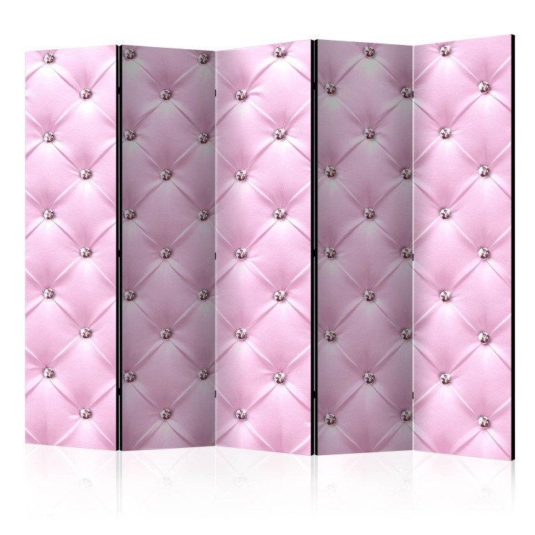 Folding Screen Pink Lady II (5-piece) - composition adorned with small crystals 132737