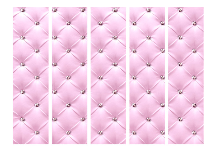 Folding Screen Pink Lady II (5-piece) - composition adorned with small crystals 132737 additionalImage 3