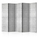 Room Divider Screen Domino II (5-piece) - gray composition with a concrete texture background 133437