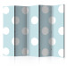 Room Separator Blue Sweetness II (5-piece) - composition in white dots 133537