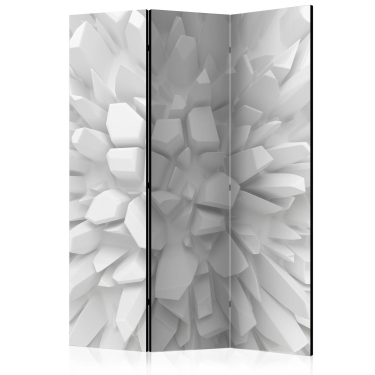 Room Divider Screen White Dahlia - uneven white geometric figures in zen style 133637