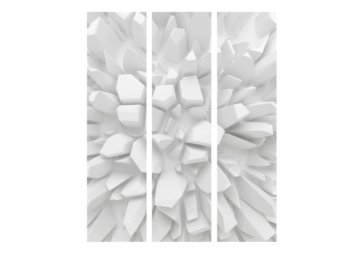 Room Divider Screen White Dahlia - uneven white geometric figures in zen style 133637 additionalImage 3