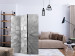 Room Divider Screen White Dahlia - uneven white geometric figures in zen style 133637 additionalThumb 4