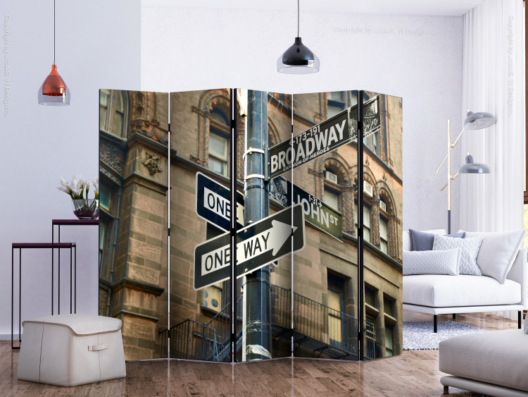 Room Divider Screen All Roads Lead to Broadway II - signpost inscriptions 133737 additionalImage 2