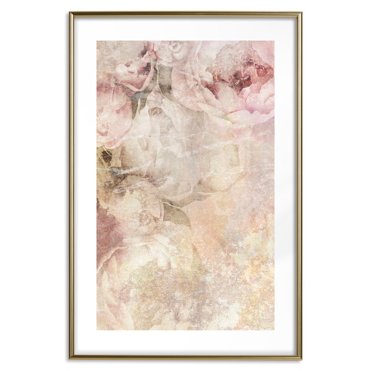 Poster Late Summer - warm floral composition with pink peony flowers 136037 additionalImage 2