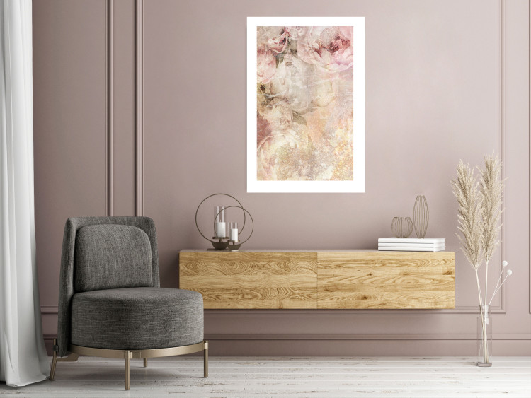 Poster Late Summer - warm floral composition with pink peony flowers 136037 additionalImage 13