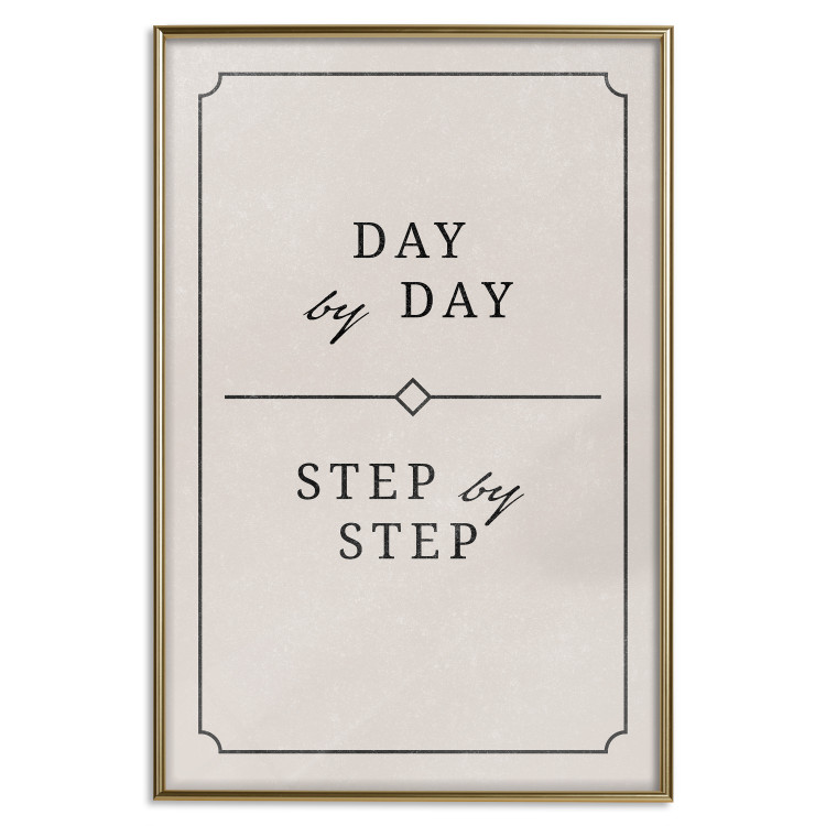 Wall Poster Day by Day - simple composition with English text on a beige background 137237 additionalImage 2