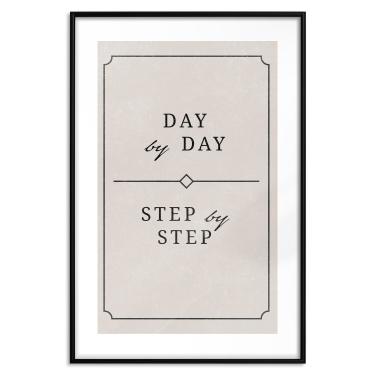 Wall Poster Day by Day - simple composition with English text on a beige background 137237 additionalImage 26