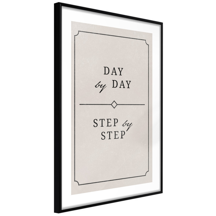 Wall Poster Day by Day - simple composition with English text on a beige background 137237 additionalImage 16