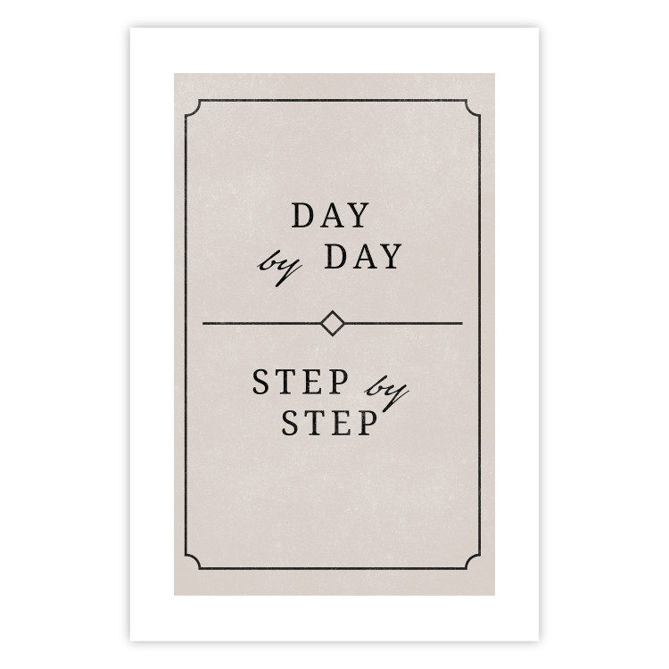 Wall Poster Day by Day - simple composition with English text on a beige background 137237 additionalImage 4