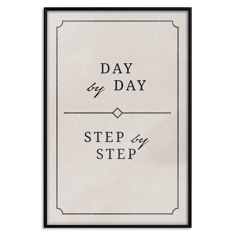 Wall Poster Day by Day - simple composition with English text on a beige background 137237 additionalImage 3