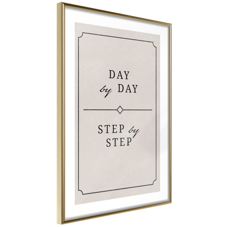 Wall Poster Day by Day - simple composition with English text on a beige background 137237 additionalImage 17