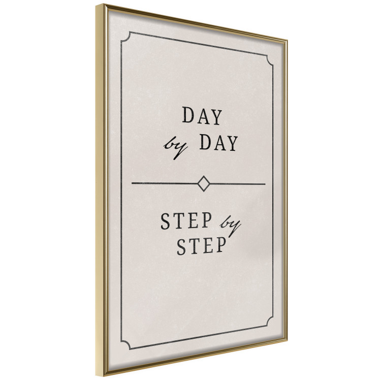 Wall Poster Day by Day - simple composition with English text on a beige background 137237 additionalImage 11