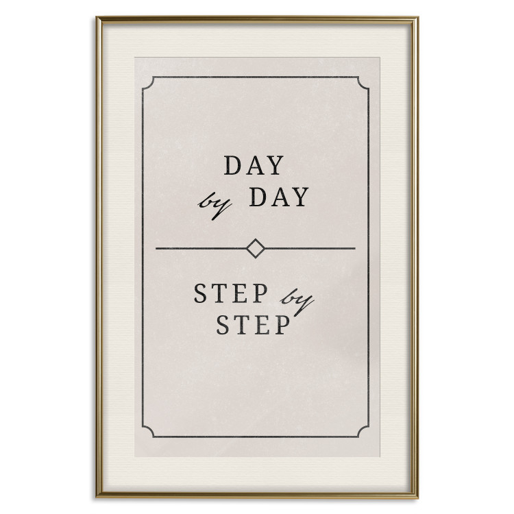 Wall Poster Day by Day - simple composition with English text on a beige background 137237 additionalImage 23
