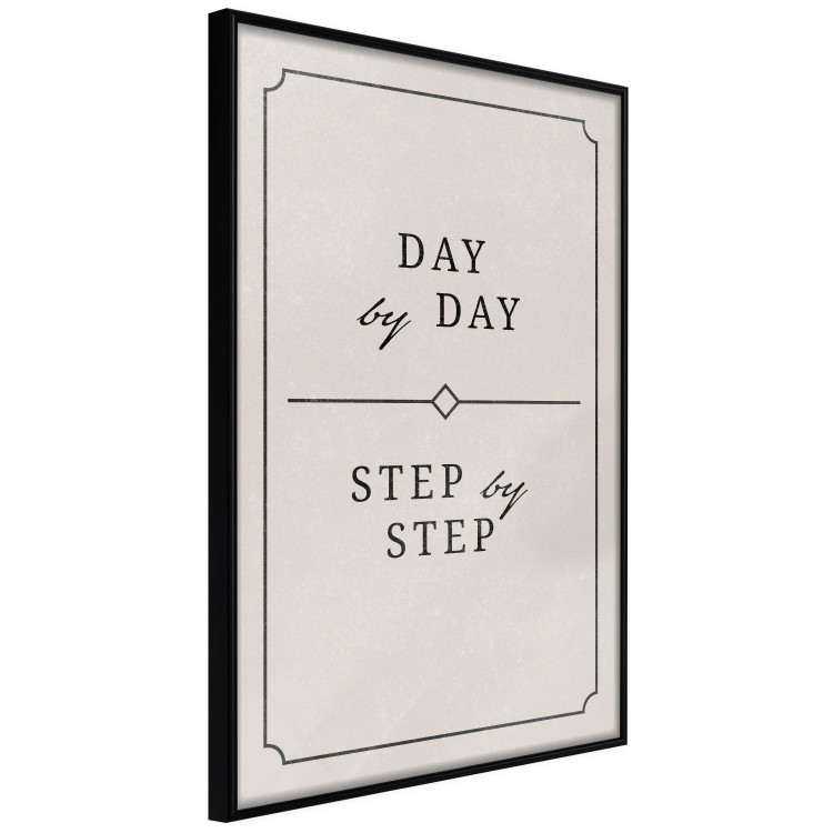 Wall Poster Day by Day - simple composition with English text on a beige background 137237 additionalImage 12