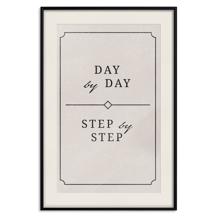 Wall Poster Day by Day - simple composition with English text on a beige background 137237 additionalImage 24