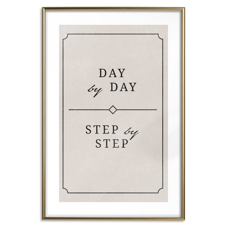 Wall Poster Day by Day - simple composition with English text on a beige background 137237 additionalImage 18