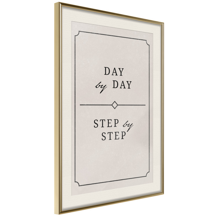 Wall Poster Day by Day - simple composition with English text on a beige background 137237 additionalImage 9