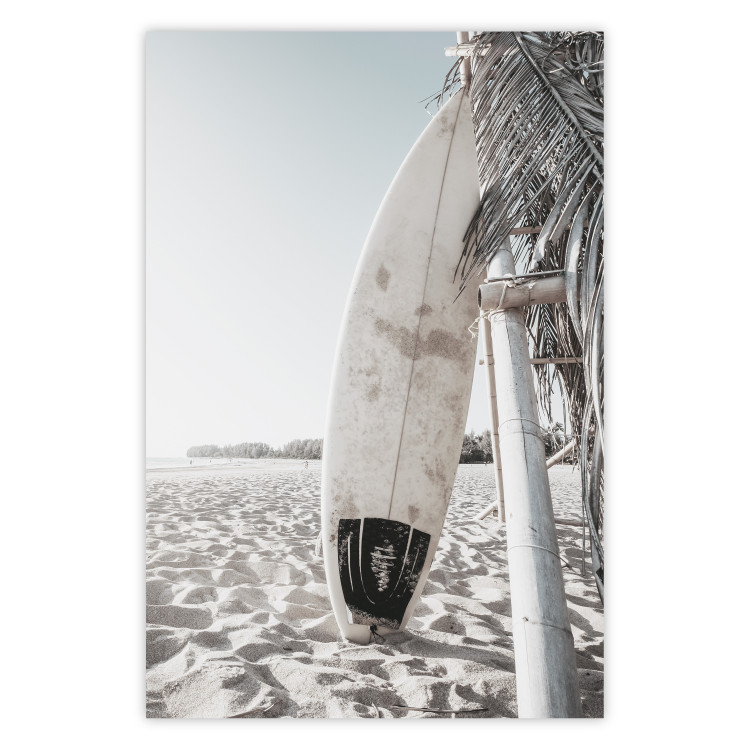 Wall Poster Surfboard - summer landscape of a sandy beach against the sky 137837