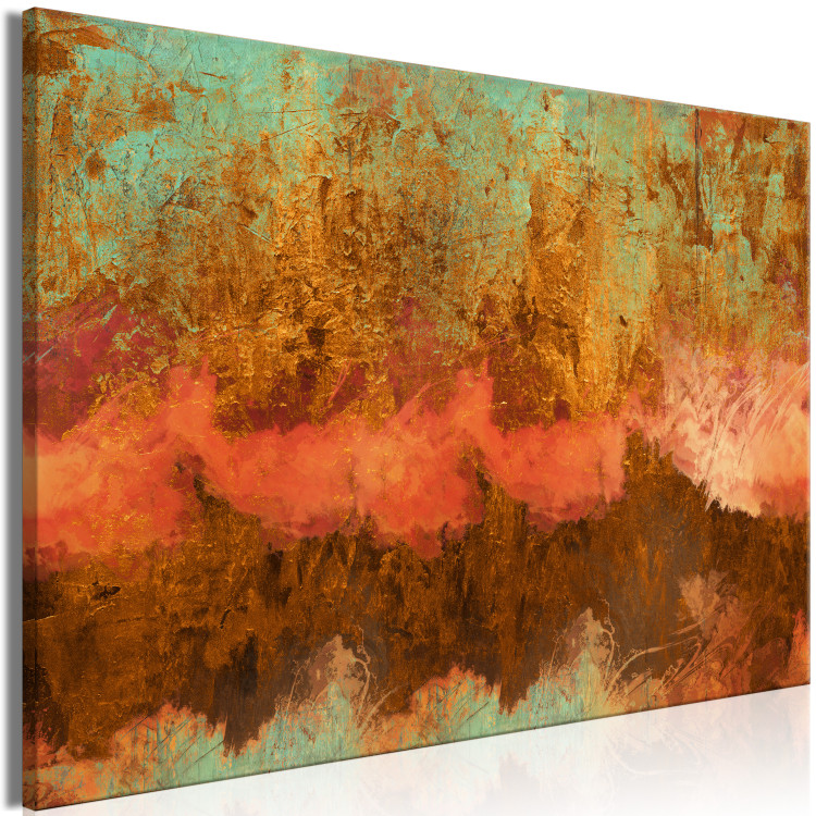 Canvas Art Print Expression of Life (1-piece) Wide - abstraction in warm tones 138737 additionalImage 2