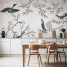 Wall Mural Birds in the garden - minimalist tree landscape with leaves and flowers 138837 additionalThumb 6