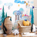 Wall Mural Journey in the forest - landscape with cloud mountains and trees for children 142737 additionalThumb 6