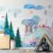Wall Mural Journey in the forest - landscape with cloud mountains and trees for children 142737 additionalThumb 4