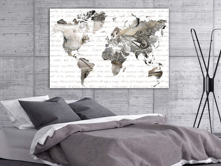 Canvas Art Print Between the Lines (1-piece) Wide - world map and abstraction 143137 additionalImage 3
