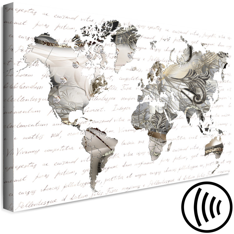 Canvas Art Print Between the Lines (1-piece) Wide - world map and abstraction 143137 additionalImage 6