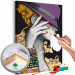 Paint by Number Kit Japanese Elegance - Woman in a Purple Hat and a Colorful Shirt 144137