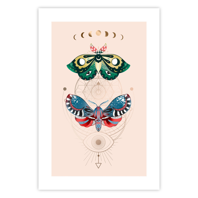 Wall Poster Magic Insects - Geometric Esoteric Signs and Colorful Moths 146137 additionalImage 21