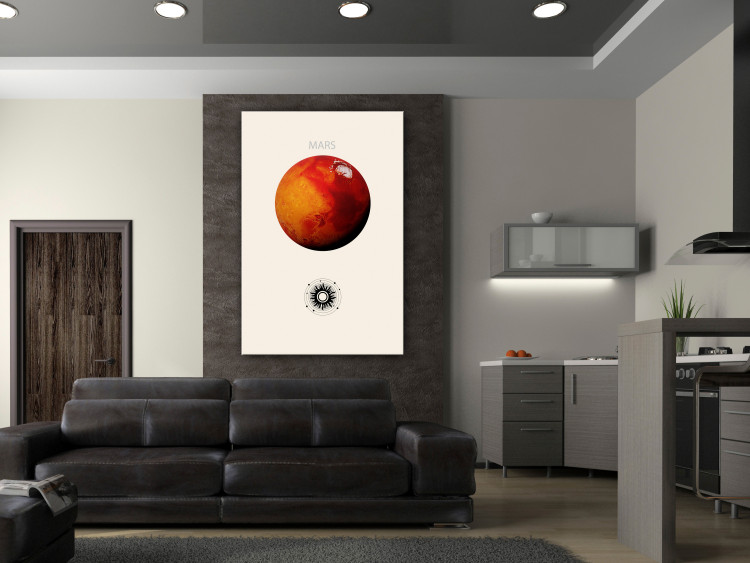 Canvas Art Print Red Planet - Mars and Abstract Composition With the Solar System 146237 additionalImage 3