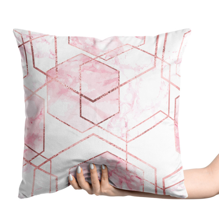 Decorative Velor Pillow Marble crystals - an abstract, geometric composition in glamour style 147037 additionalImage 4