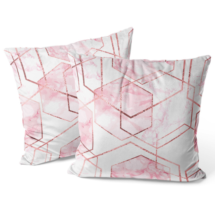 Decorative Velor Pillow Marble crystals - an abstract, geometric composition in glamour style 147037 additionalImage 3