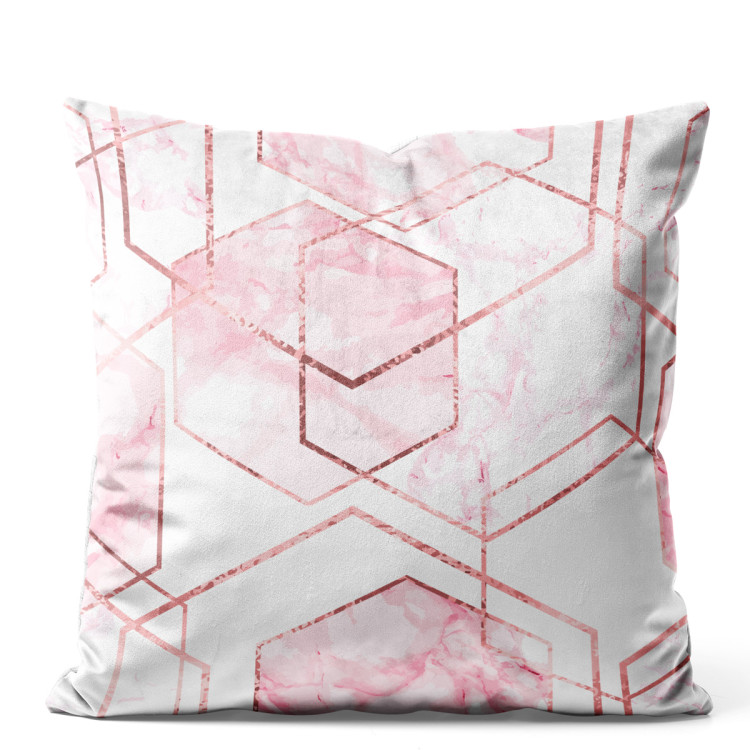 Decorative Velor Pillow Marble crystals - an abstract, geometric composition in glamour style 147037