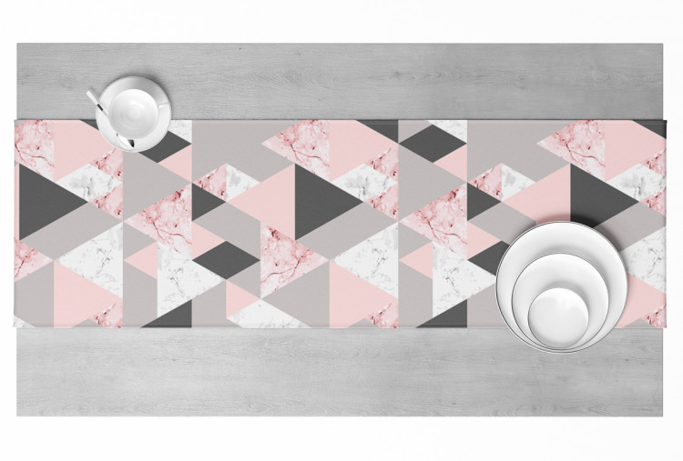 Table Runner Powdery triangles - geometric, minimalist motif in shades of pink 147237 additionalImage 2