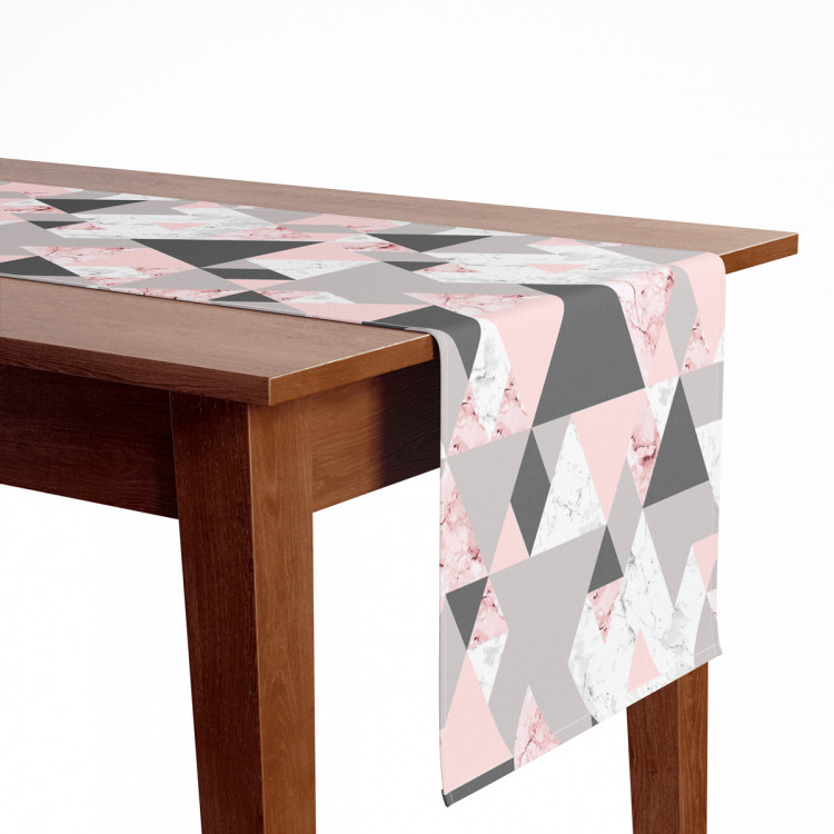 Table Runner Powdery triangles - geometric, minimalist motif in shades of pink 147237 additionalImage 4