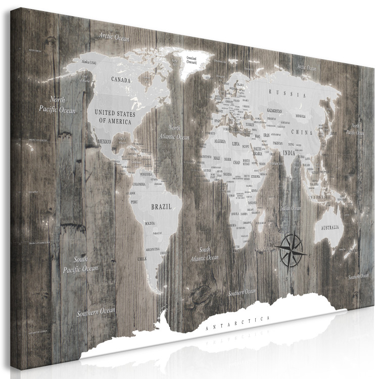 Large canvas print World Map: Wooden World II [Large Format] 149137 additionalImage 2