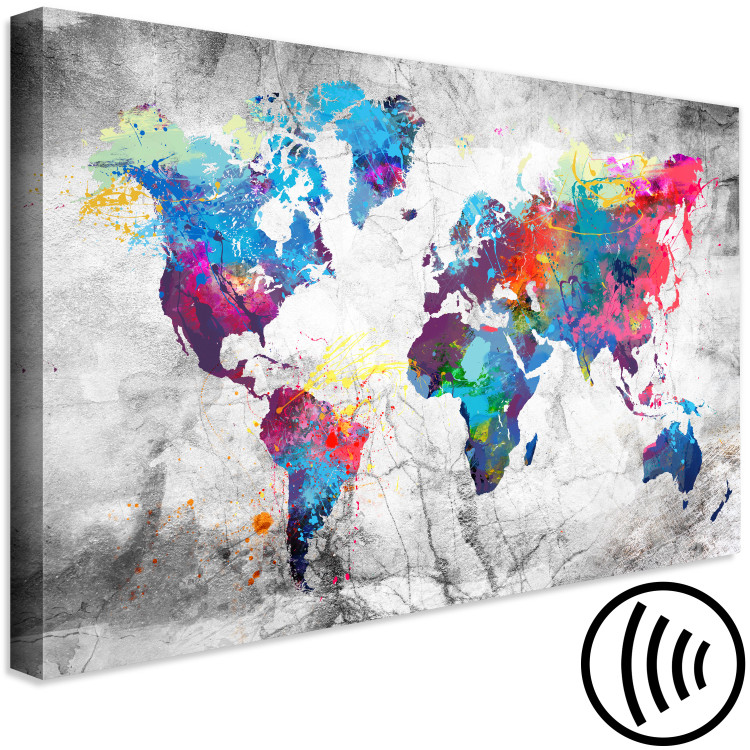 Canvas Print World Map: Grey Style 150037 additionalImage 6