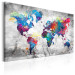 Canvas Print World Map: Grey Style 150037 additionalThumb 2