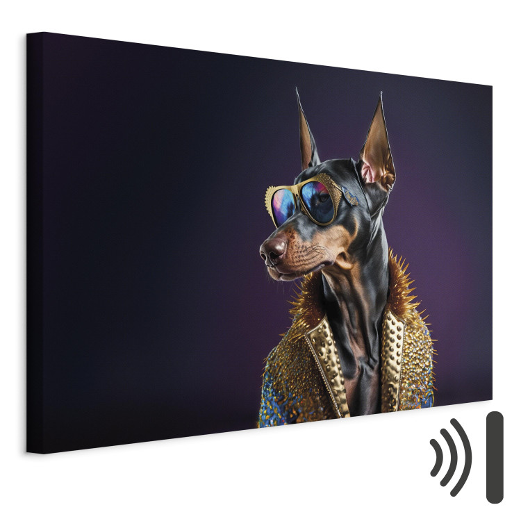 Canvas Art Print AI Doberman Dog - Animal Fantasy Portrait With Stylish Glasses - Horizontal 150137 additionalImage 8