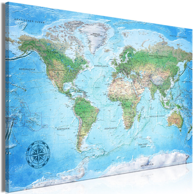 Large canvas print World Map with Compass [Large Format] 150737 additionalImage 2