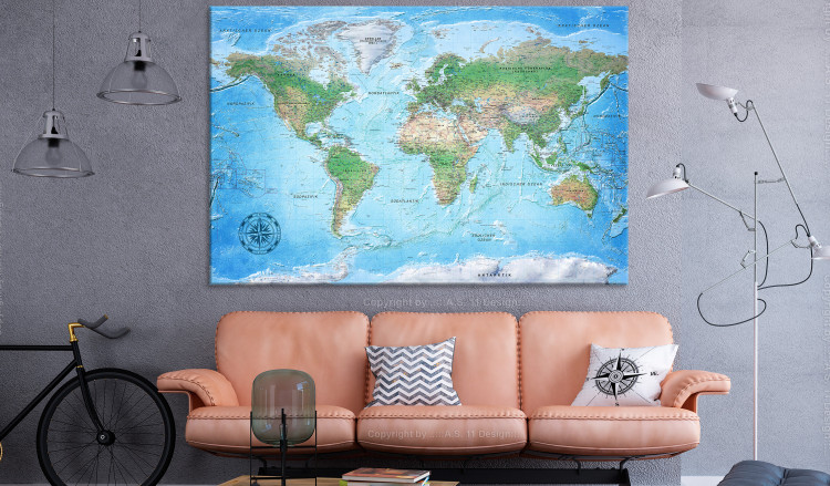 Large canvas print World Map with Compass [Large Format] 150737 additionalImage 5