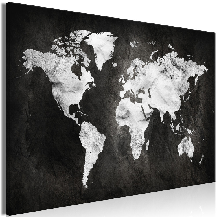 Large canvas print Black and White Map of the World [Large Format] 150837 additionalImage 2