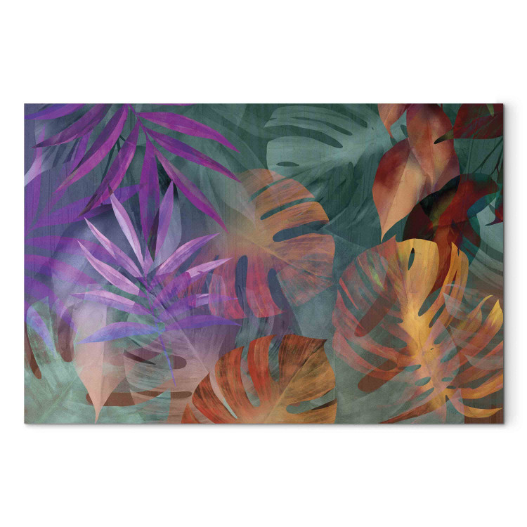 Canvas Colorful Nature - A Composition of Energetic Palm Leaves and Monstera 151237 additionalImage 7