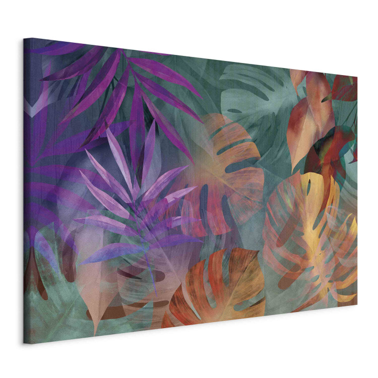 Canvas Colorful Nature - A Composition of Energetic Palm Leaves and Monstera 151237 additionalImage 2