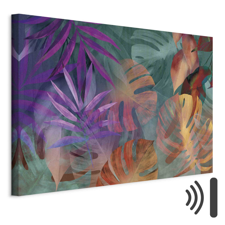 Canvas Colorful Nature - A Composition of Energetic Palm Leaves and Monstera 151237 additionalImage 8